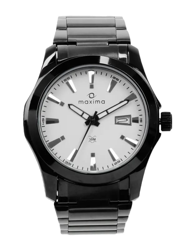 Maxima Men White Dial Attivo Watch