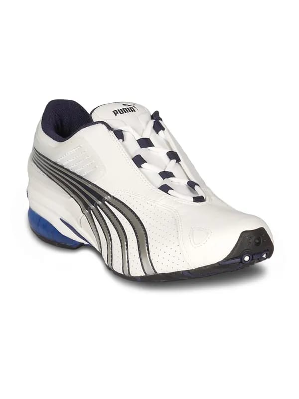 Puma Men's Tarun White Navy Silver Red Shoe
