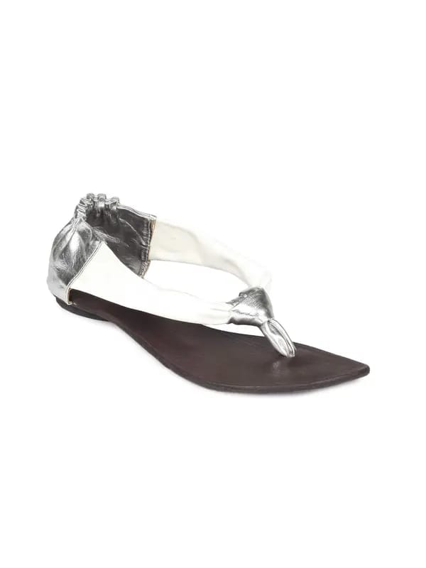 Rocia Women White & Silver Sandals