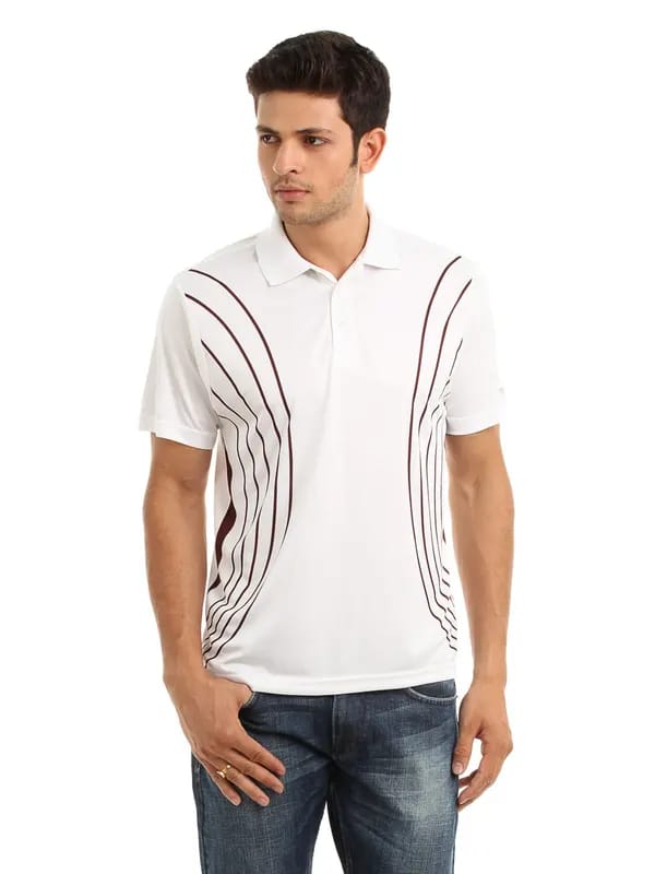 Fila Men White Polo T-shirt