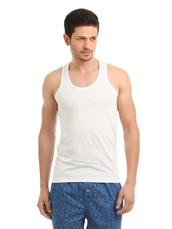 Park Avenue Men White Innerwear Vest