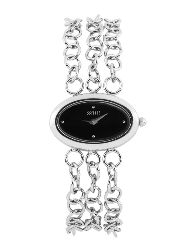 Maxima Women Black Dial Watch