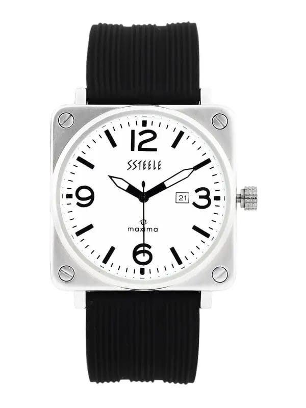Maxima Ssteele Men White Dial Watch