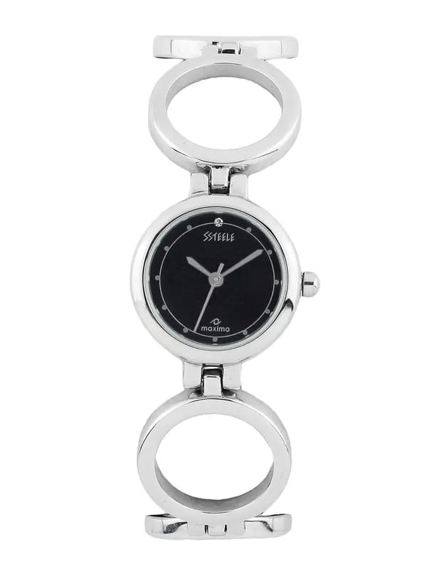 Maxima Women Black Dial Watch