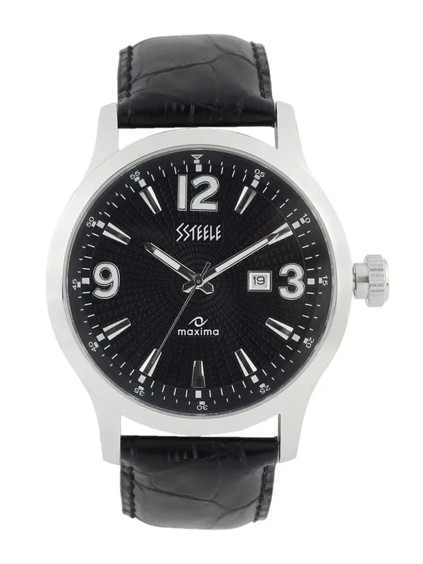 Maxima Ssteele Men Black Dial Watch