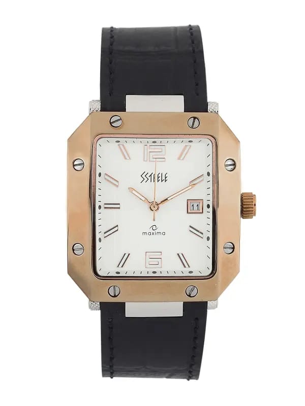 Maxima Men White Dial Watch