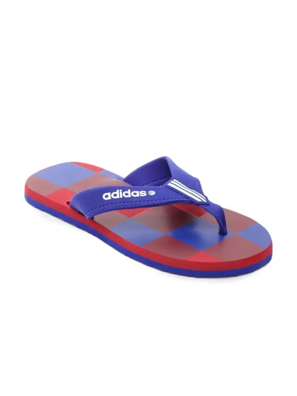ADIDAS Men Red & Blue Flip Flops