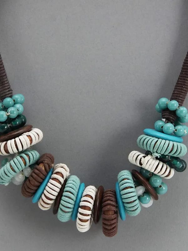 Adrika Women Blue & Brown Beaded Necklace