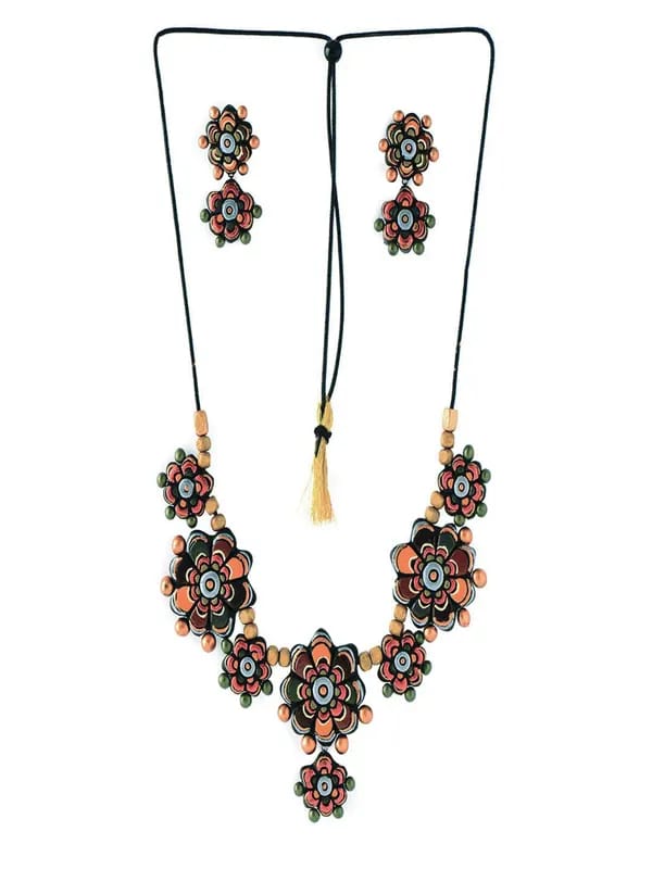 Adrika Multi Coloured Teracotta Jewellery Set
