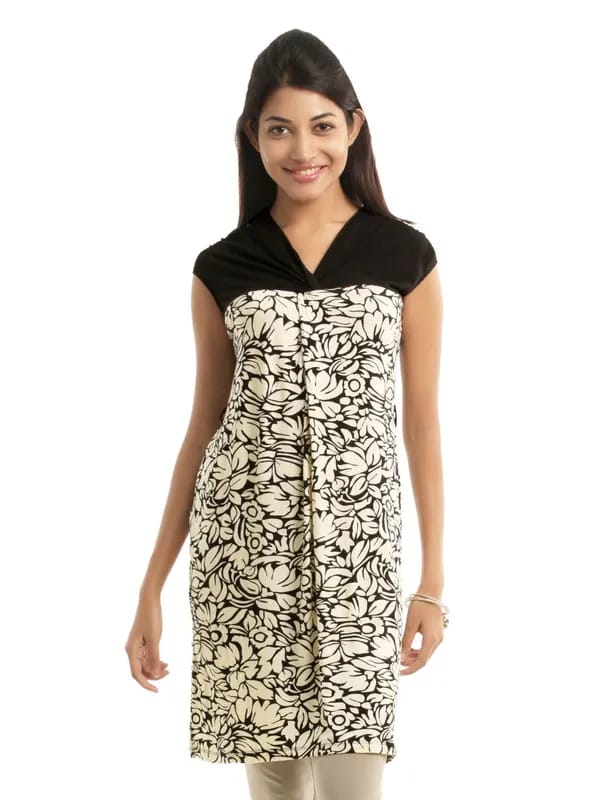 109F Women Black & Cream Dress