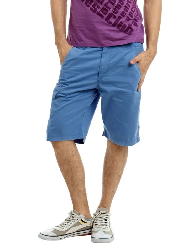 ADIDAS Men Blue Cargo Shorts