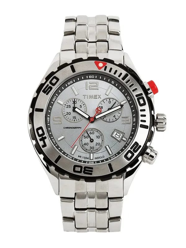 Timex Men Silver Toned Dial Watch