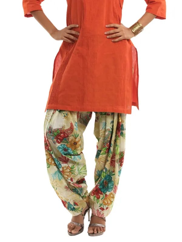 Shree Women Beige & Teal Patiala