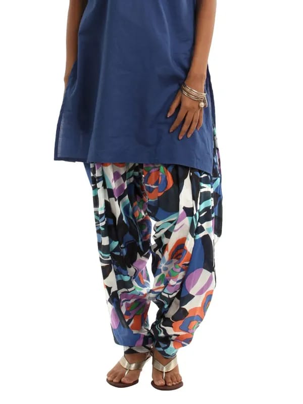 Shree Women Navy Blue & Lavender Patiala
