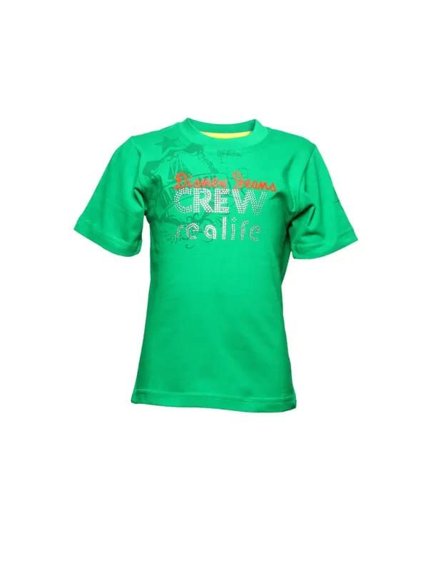 Disney Kids Boy's Crew Sea Life Sialing Green Teen Kidswear