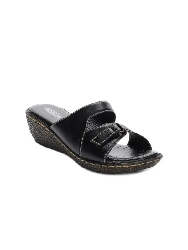 Tiptopp Women Black Wedges
