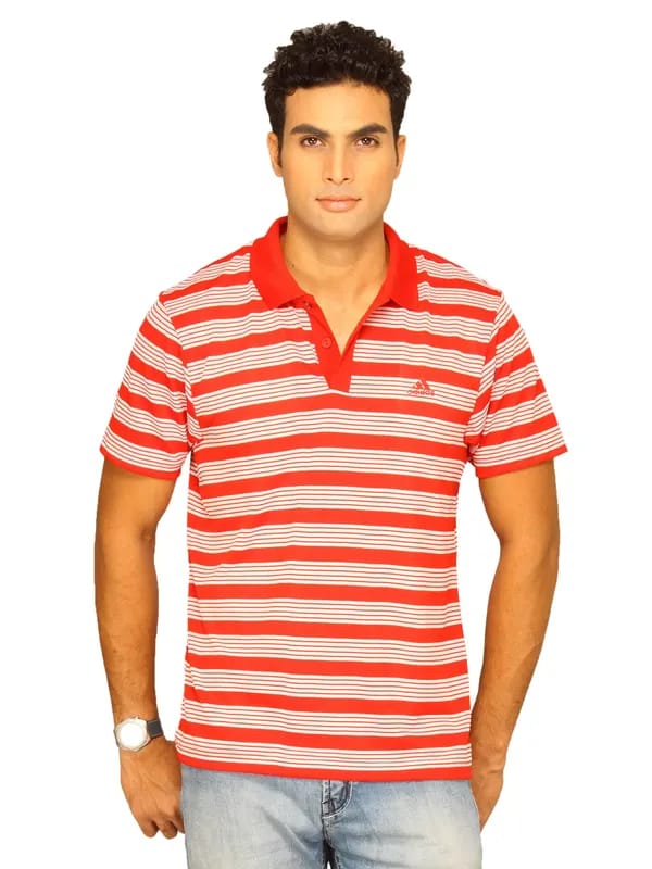 ADIDAS Men's Polo Red Polo T-shirt