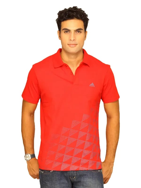 ADIDAS Men's Red Polo T-shirt