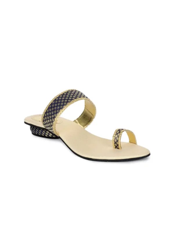 Portia Women Navy & Gold-Toned Sandals