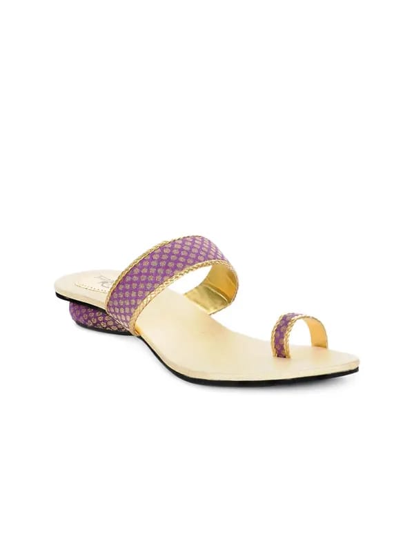 Portia Women Purple & Gold-Toned Sandals