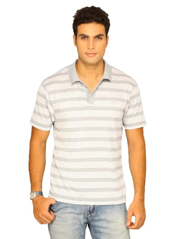 ADIDAS Men's Perf Str Polo Light Grey T-Shirt
