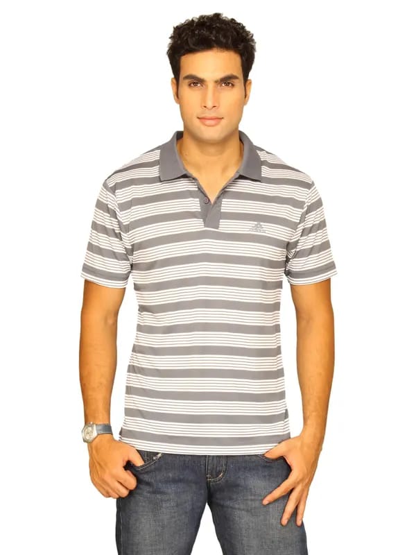 ADIDAS Men's Perf Str Polo Grey T-Shirt