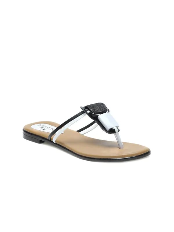 Portia Women Black & White Flats