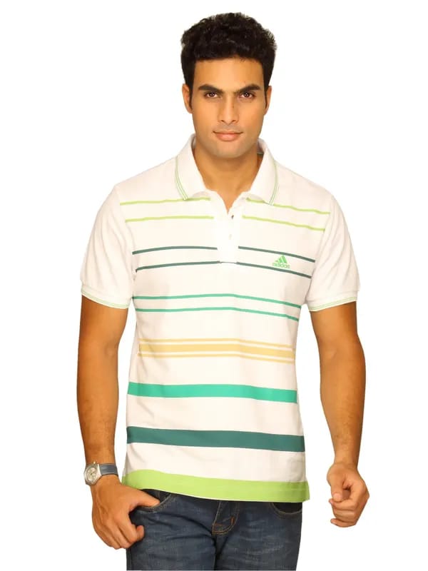 ADIDAS Men's White Polo T-shirt