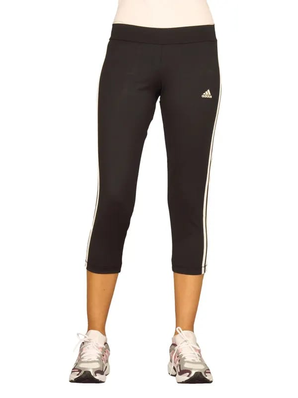 ADIDAS Women Ess Mf3s Black White Capri