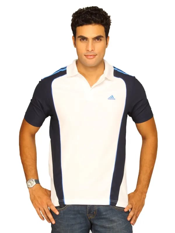 ADIDAS Men's Crkt Col White Polo T-Shirt