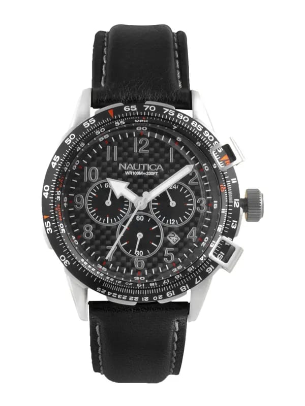 Nautica Men Black Dial Chronograph Watch