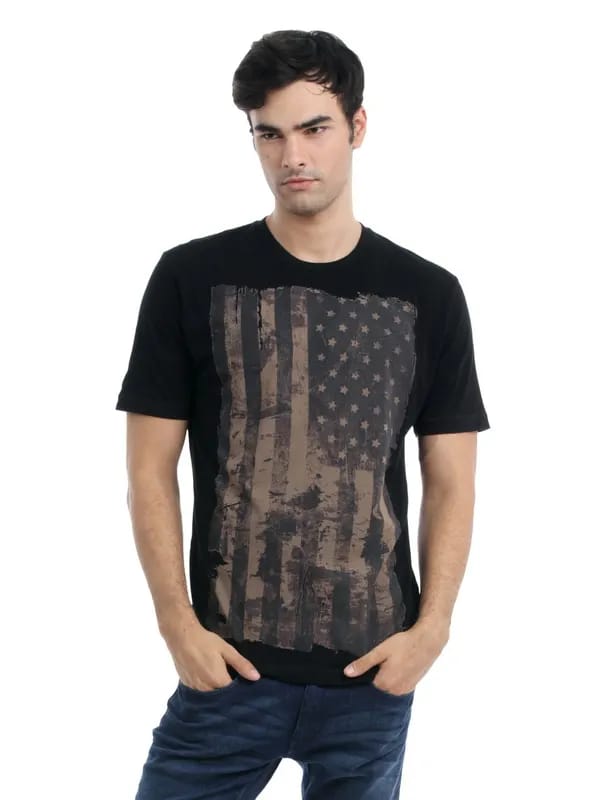 French Connection Men Black T-shirt