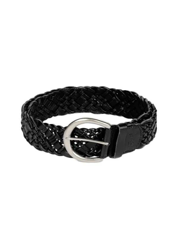 Fossil Women Black Huarache Weave Belt
