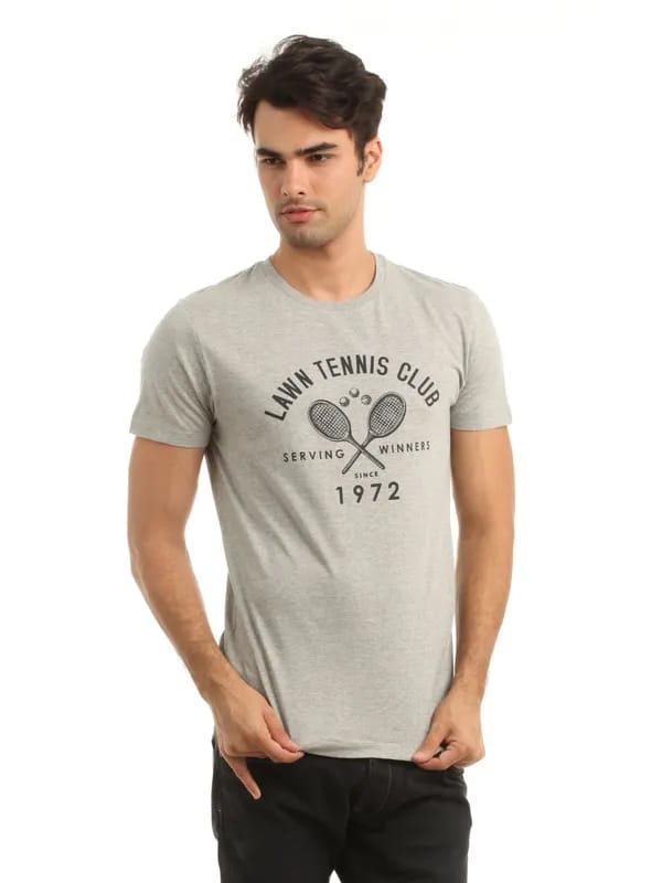 French Connection Men Grey Printed T-shirt