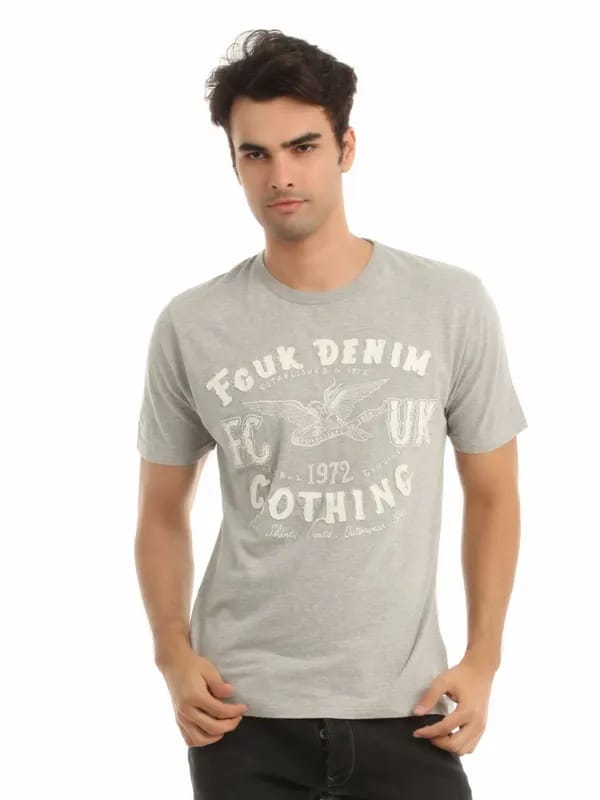 French Connection Men Grey T-shirt