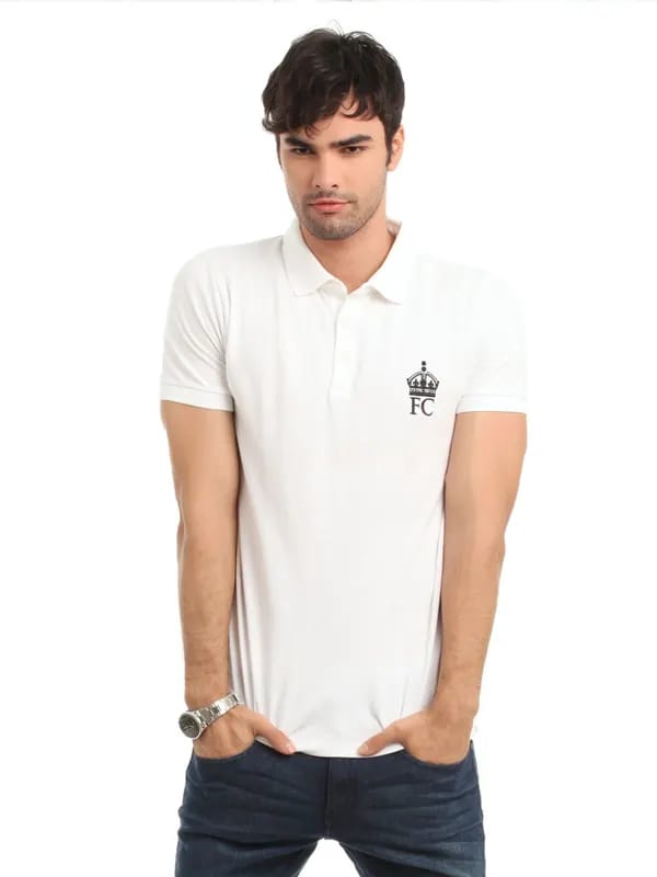 French Connection Men White T-shirt