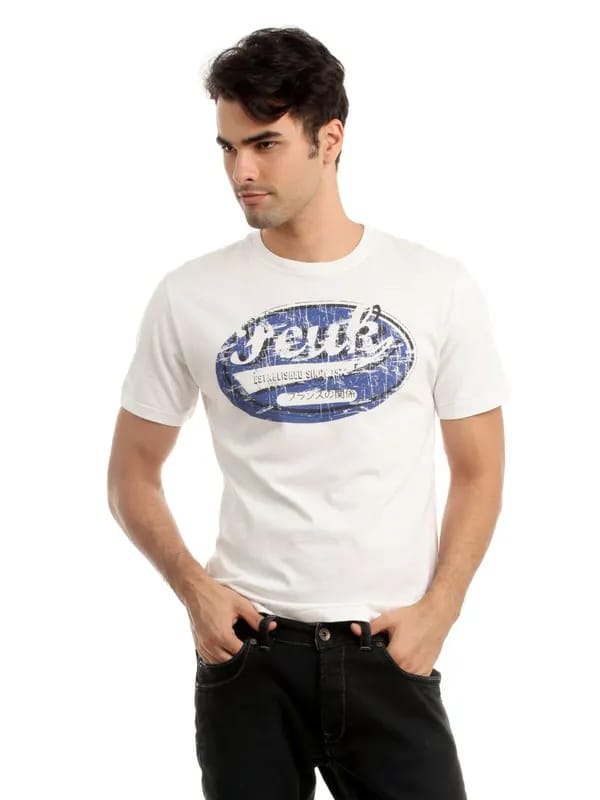 French Connection Men White Printed T-shirt