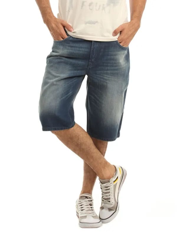 French Connection Men Blue Denim Shorts