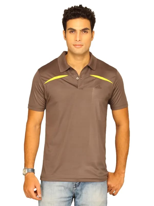 ADIDAS Men's Edge Brown Polo T-shirt