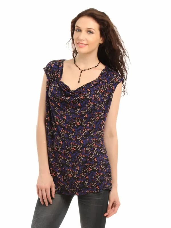 French Connection Women Black Printed Top
