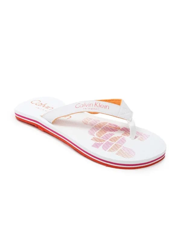 Calvin Klein Men White Flip Flops