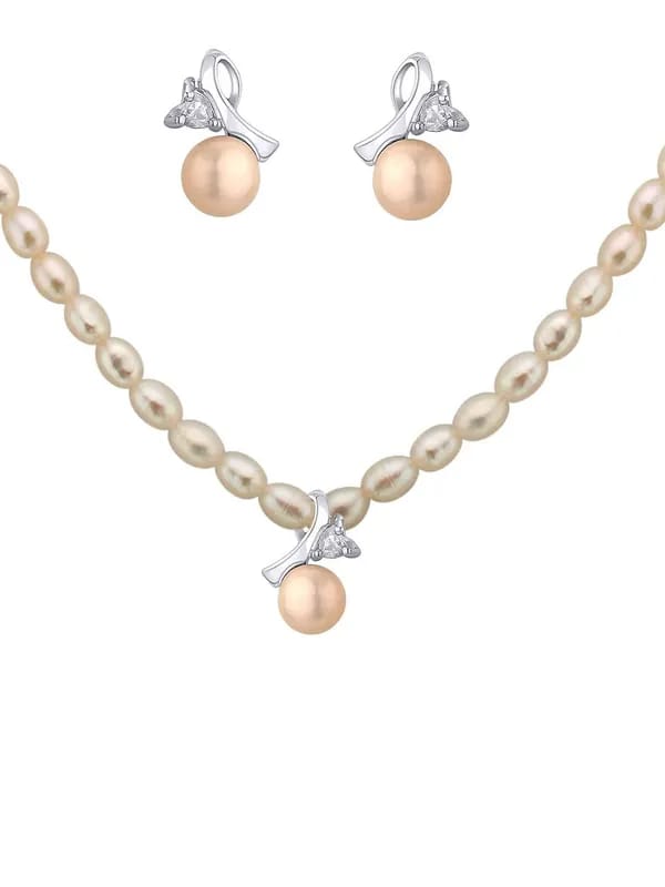 Miki Pearl Women Ivory Jewellery Set