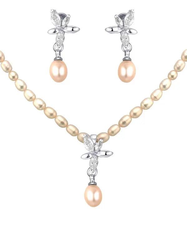 Miki Pearl Women Ivory Jewellery Set