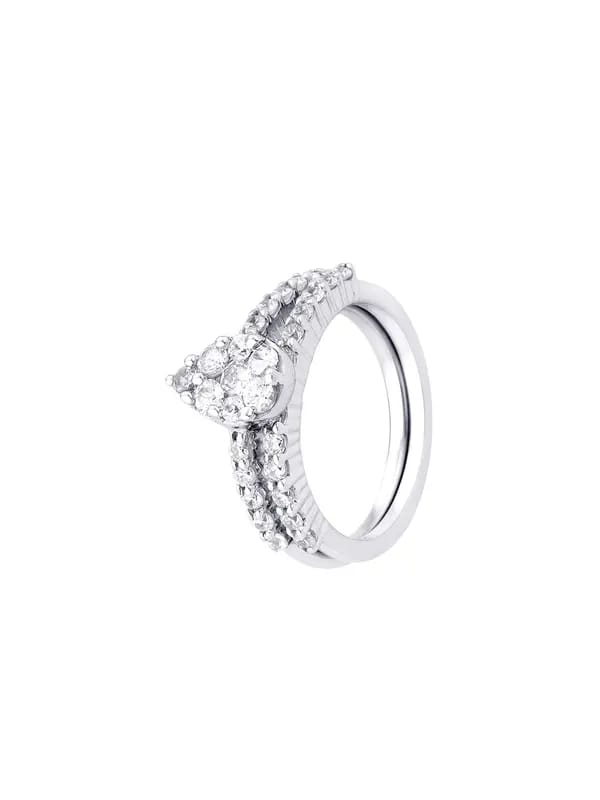 Lucera Women Set of Two Silver Ring