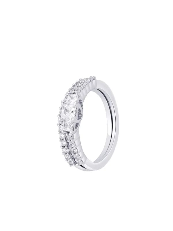 Lucera Women Set of Two Silver Rings