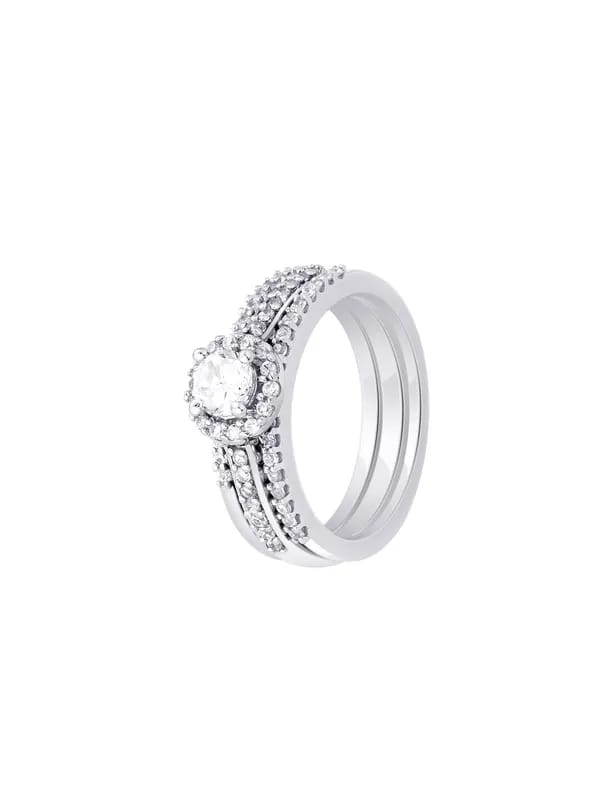 Lucera Women Set of Two Silver Ring