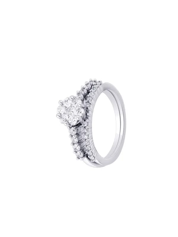 Lucera Women Set of Two Silver Ring
