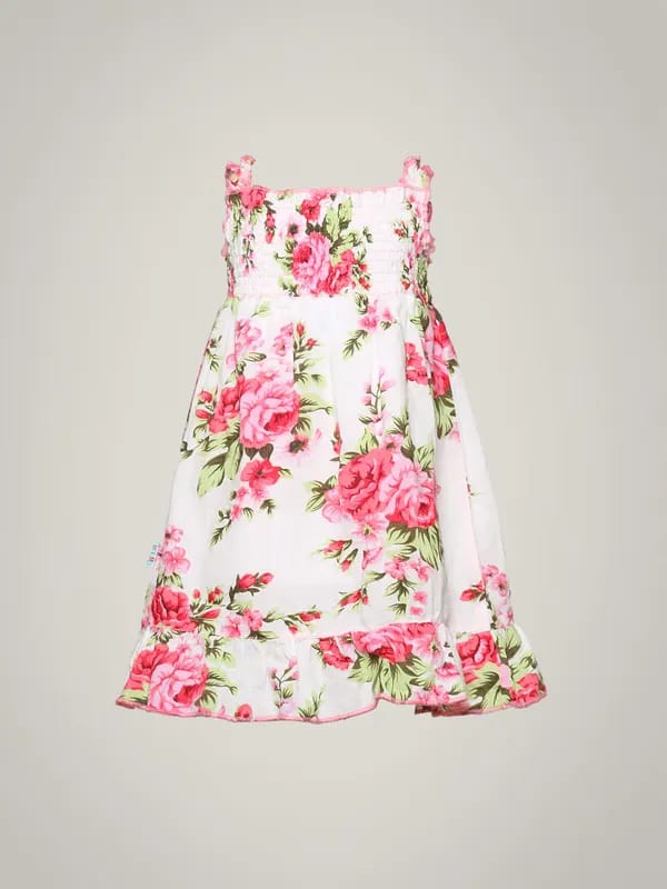 Gini and Jony Girl's Viveca White Floral Kidswear