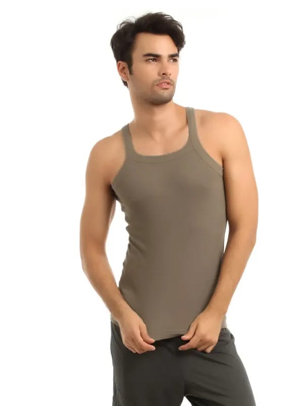 Hanes Men Khaki Innerwear Vest