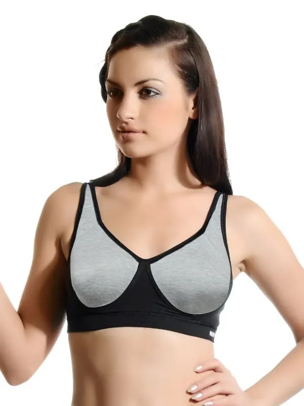 Hanes Women Grey Cotton Stretch Moulded Contour Bra